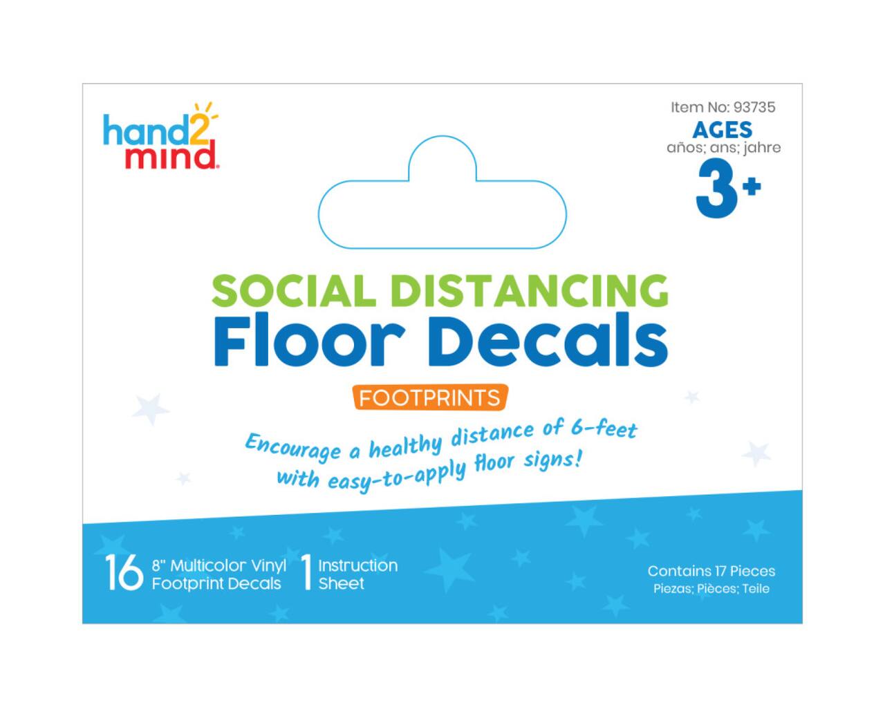 Hand2mind® Social Distance Footprints Floor Decals, 16ct.